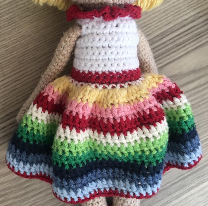 Amigurumi Rengarenk Bebek Elbisesi Yapımı Örgü Modelleri