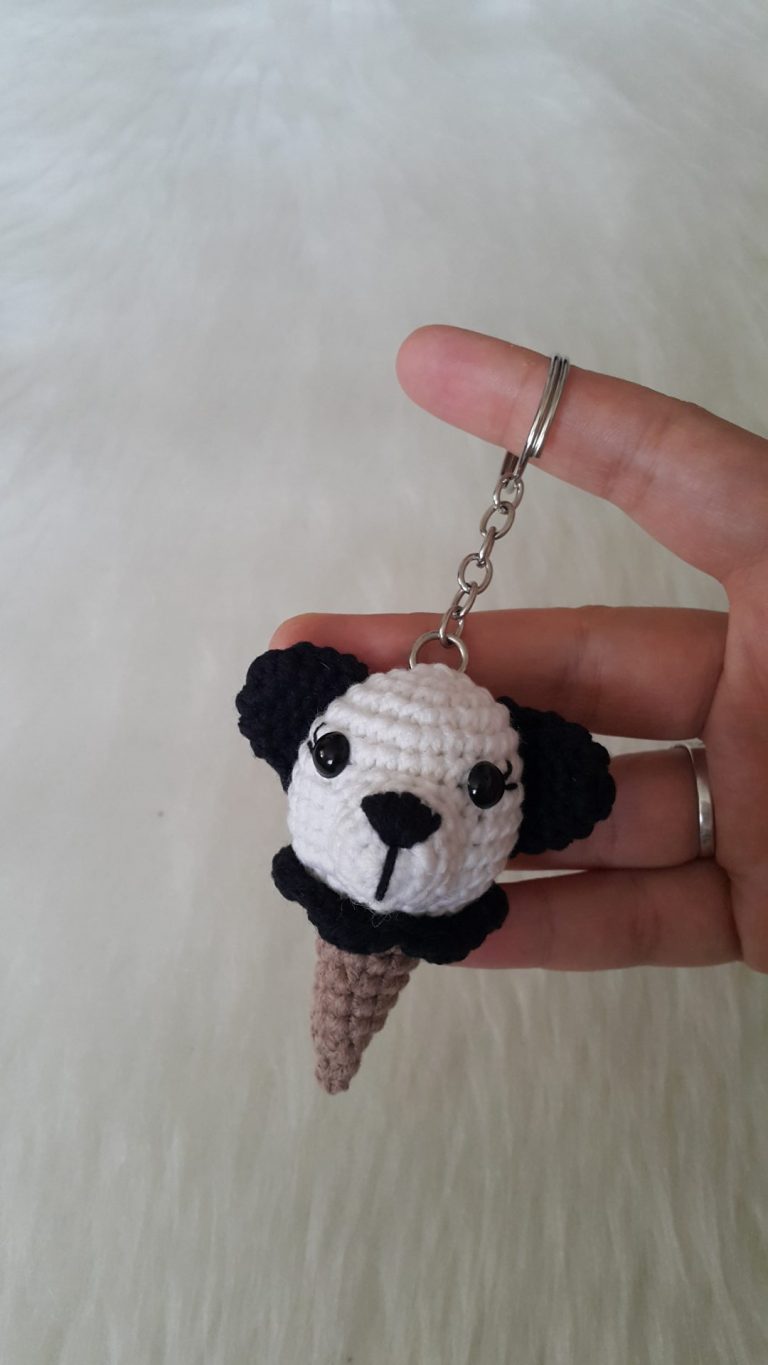 Amigurumi Panda Dondurma Anahtarlık Yapımı